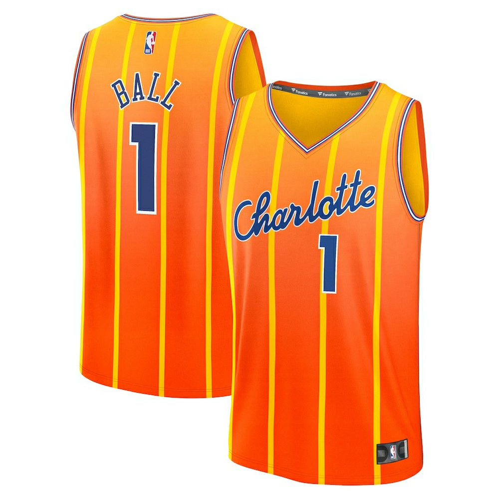 LaMelo Ball Charlotte Hornets 2025/26 City Edition Fast Break Jersey Orange - Fanatics outlet
