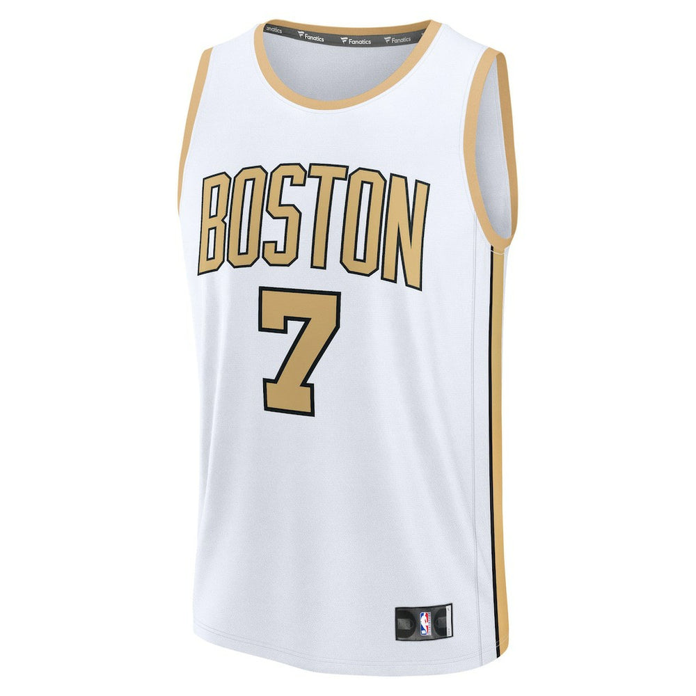 Jaylen Brown Boston Celtics 2025/26 City Edition Fast Break Jersey White - Fanatics