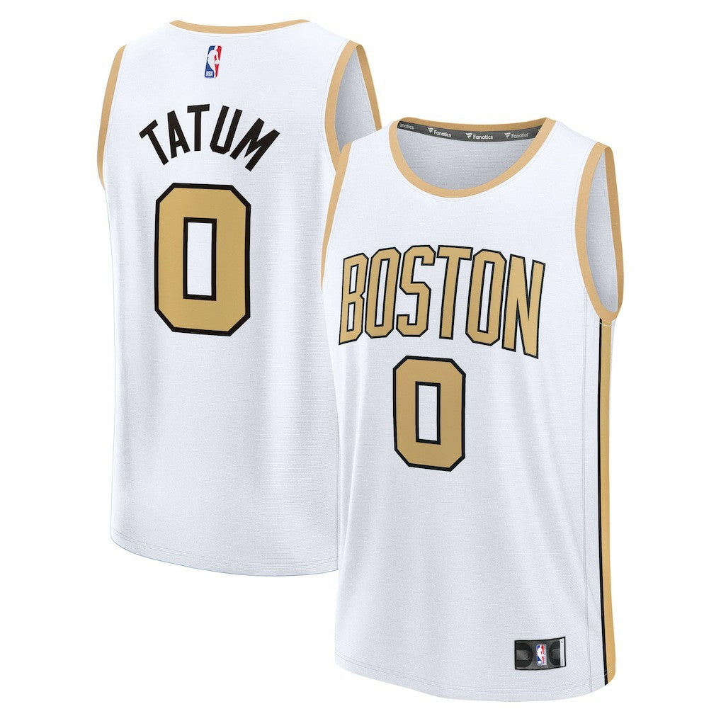 Jayson Tatum Boston Celtics Youth 2025/26 City Edition Fast Break Jersey White - Fanatics