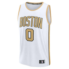 Jayson Tatum Boston Celtics Youth 2025/26 City Edition Fast Break Jersey White - Fanatics