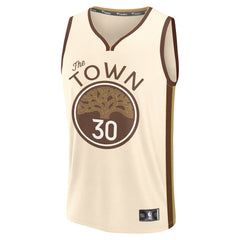 Stephen Curry Golden State Warriors Youth 2025/26 City Edition Fast Break Jersey Tan - Fanatics