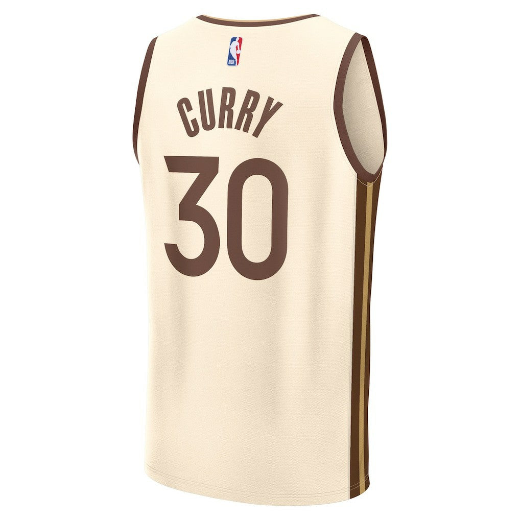 Stephen Curry Golden State Warriors Youth 2025/26 City Edition Fast Break Jersey Tan - Fanatics