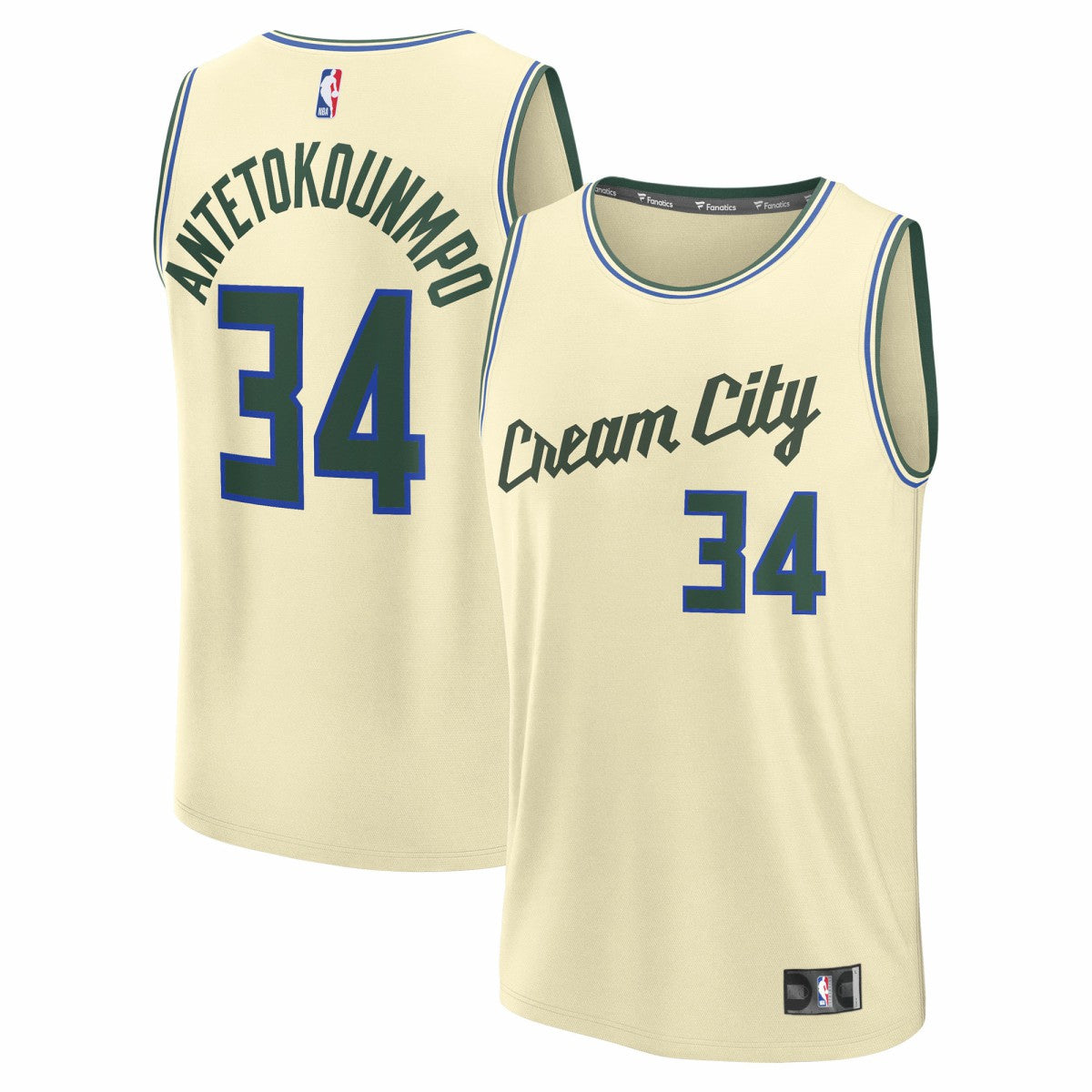 Giannis Antetokounmpo Milwaukee Bucks Youth 2025/26 City Edition Fast Break Jersey Cream - Fanatics