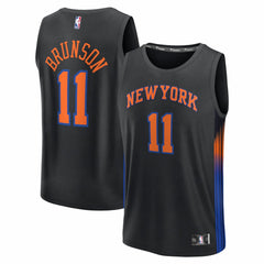 Jalen Brunson New York Knicks Fast Break Jersey Statement Edition Black - Fanatics