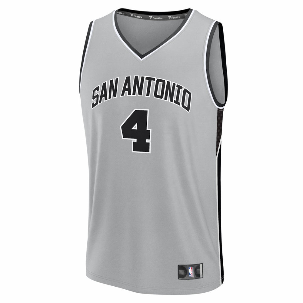 De'Aaron Fox San Antonio Spurs Fast Break Jersey Statement Edition Silver - Fanatics