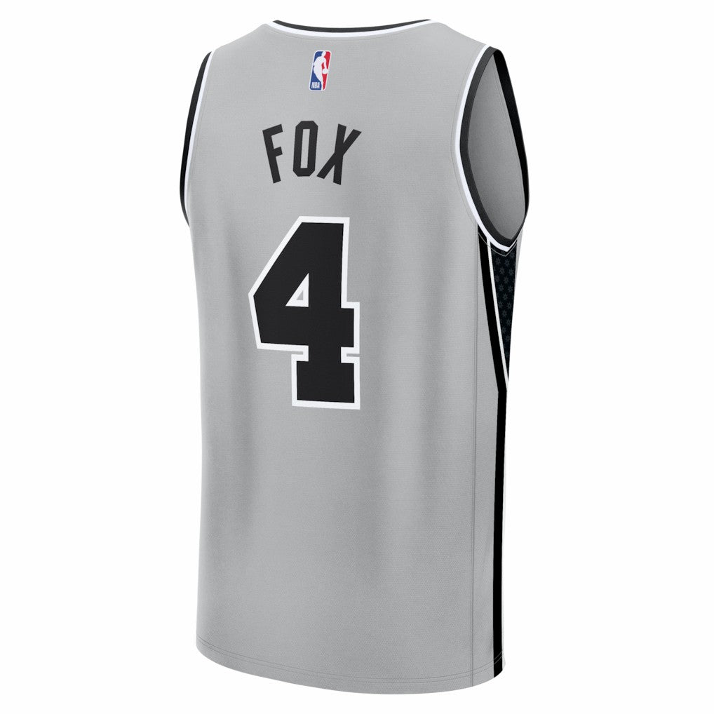 De'Aaron Fox San Antonio Spurs Fast Break Jersey Statement Edition Silver - Fanatics