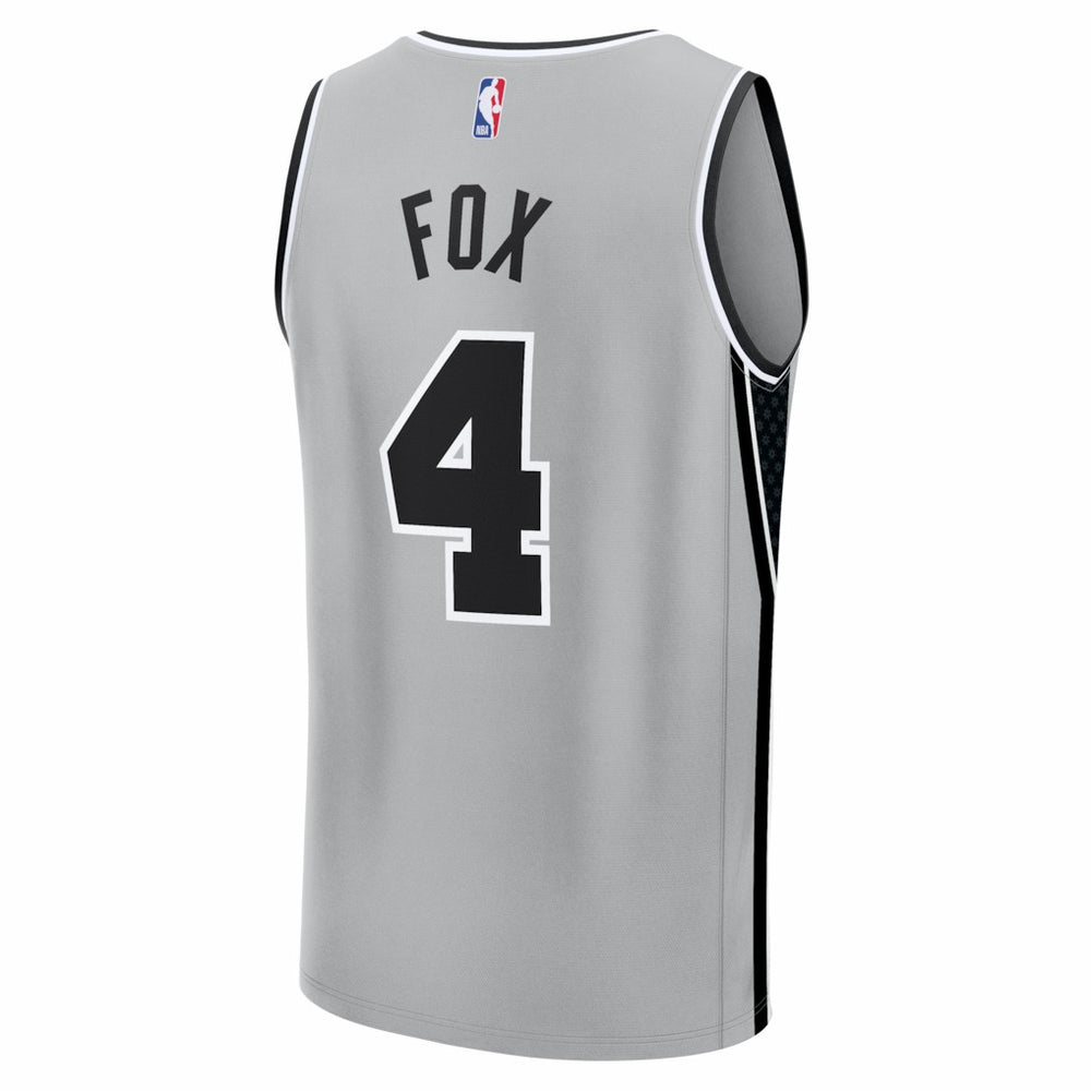 De'Aaron Fox San Antonio Spurs Fast Break Jersey Statement Edition Silver - Fanatics