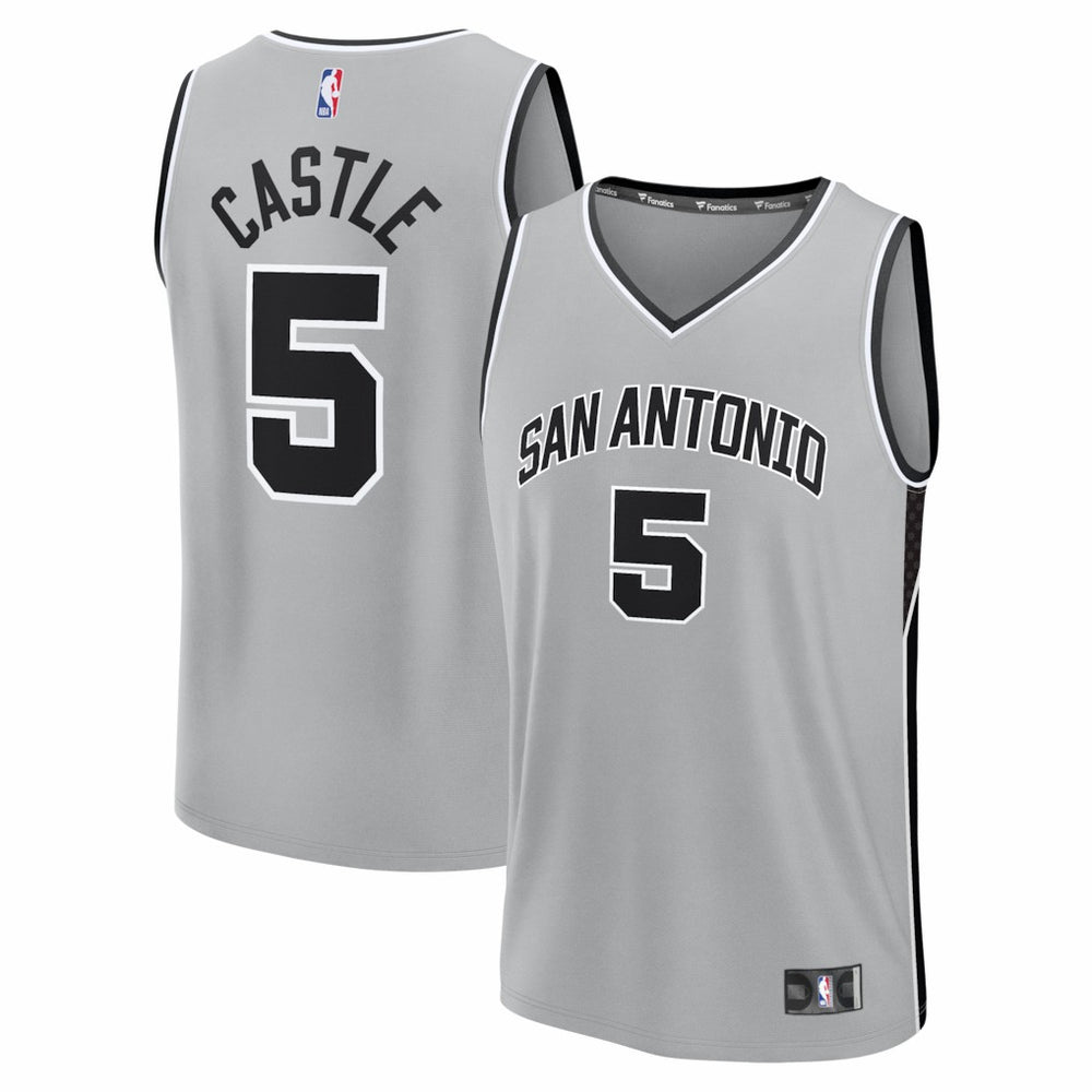 Stephon Castle San Antonio Spurs Youth Fast Break Jersey Statement Edition Silver - Fanatics outlet