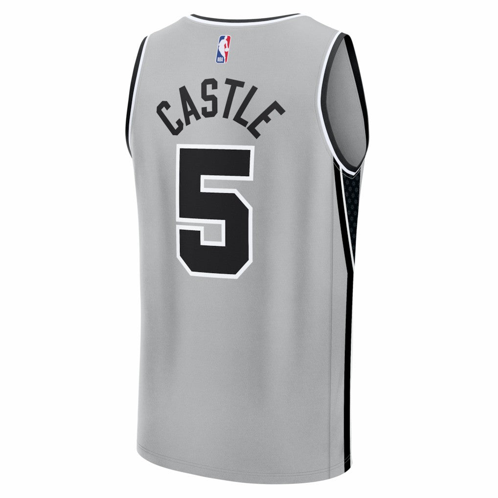 Stephon Castle San Antonio Spurs Youth Fast Break Jersey Statement Edition Silver - Fanatics outlet
