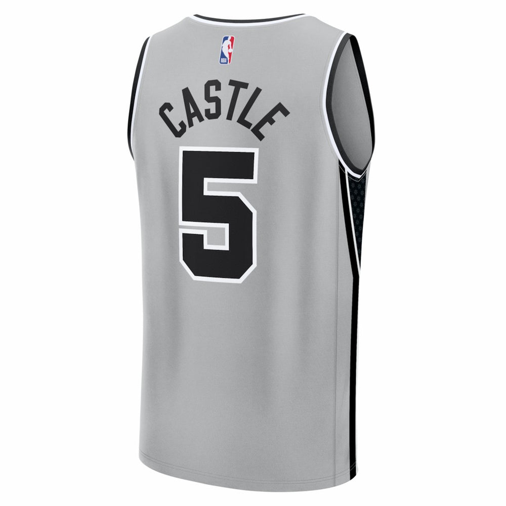 Stephon Castle San Antonio Spurs Youth Fast Break Jersey Statement Edition Silver - Fanatics outlet