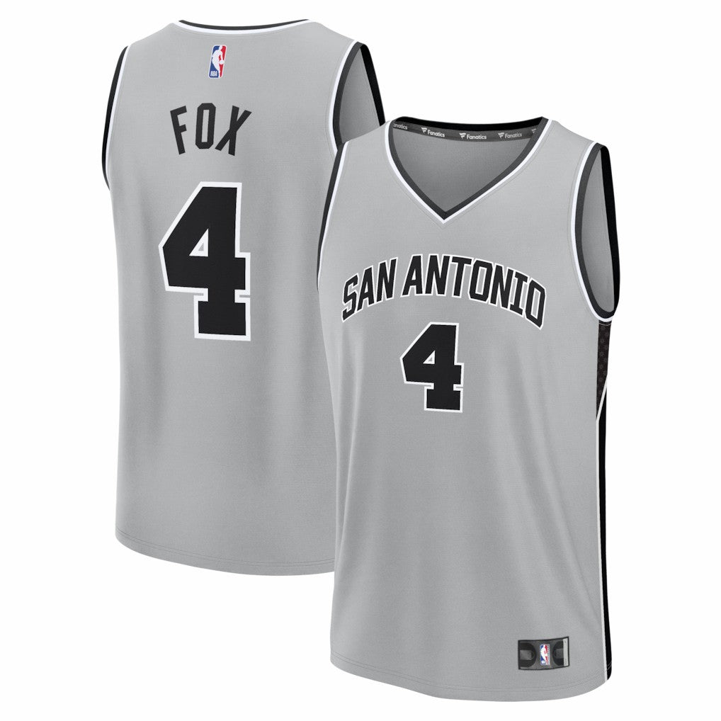De'Aaron Fox San Antonio Spurs Youth Fast Break Jersey Statement Edition Silver - Fanatics