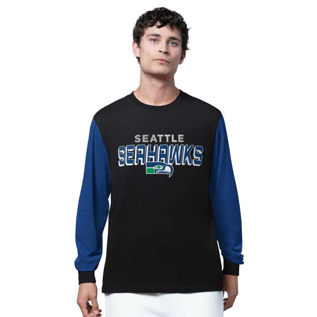 Seattle Seahawks Starter Thursday Night Gridiron Long Sleeve T-Shirt - Black/College Navy T-shirts