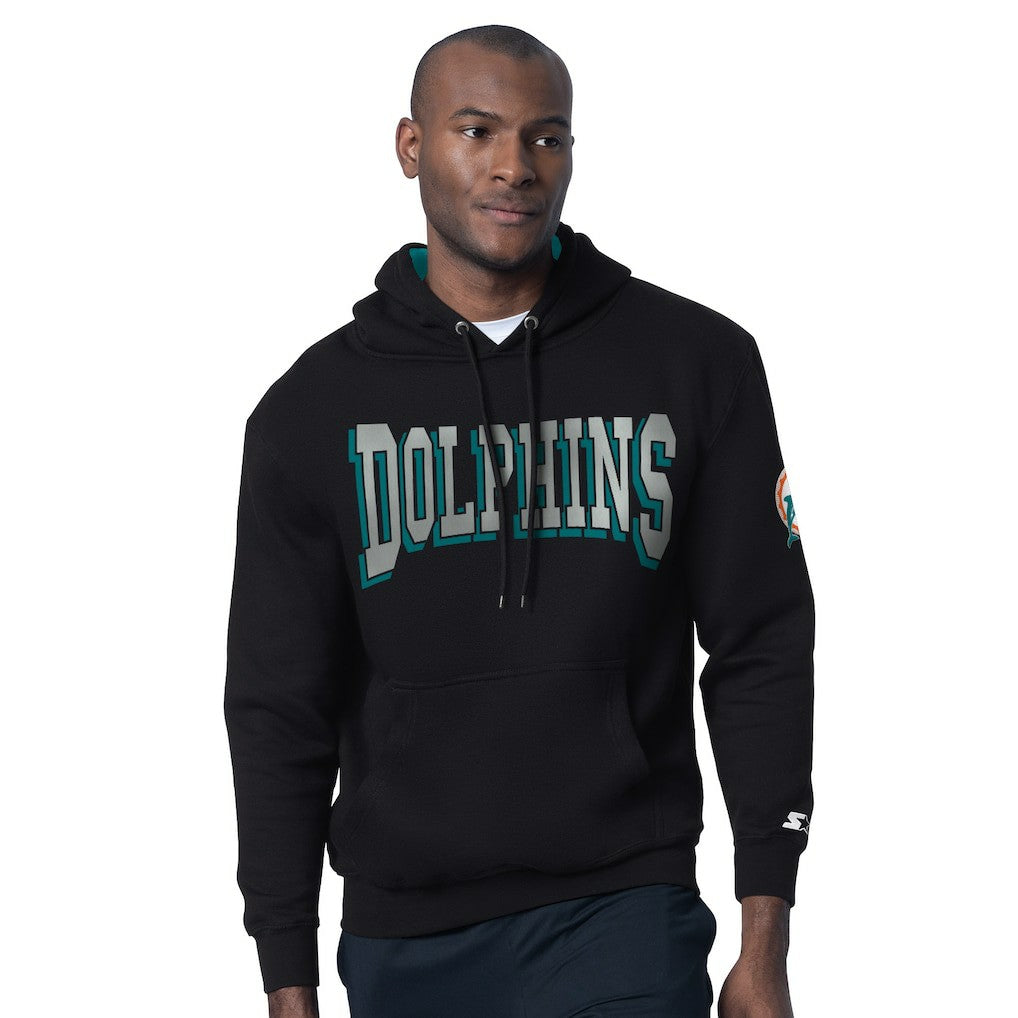 Miami Dolphins Starter Thursday Night Gridiron Hoodie with Vintage Logo - Black Hoodies