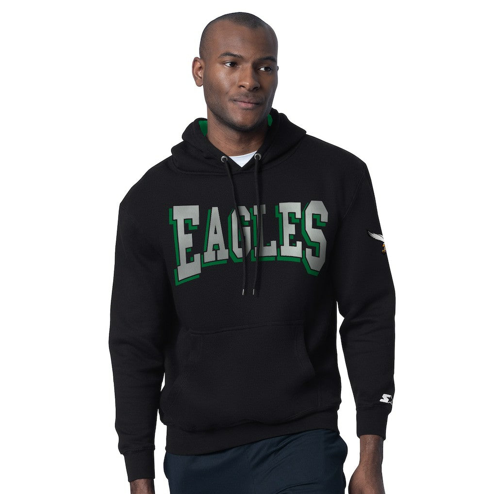 Philadelphia Eagles Starter Thursday Night Gridiron Hoodie with Vintage Logo - Black Hoodies