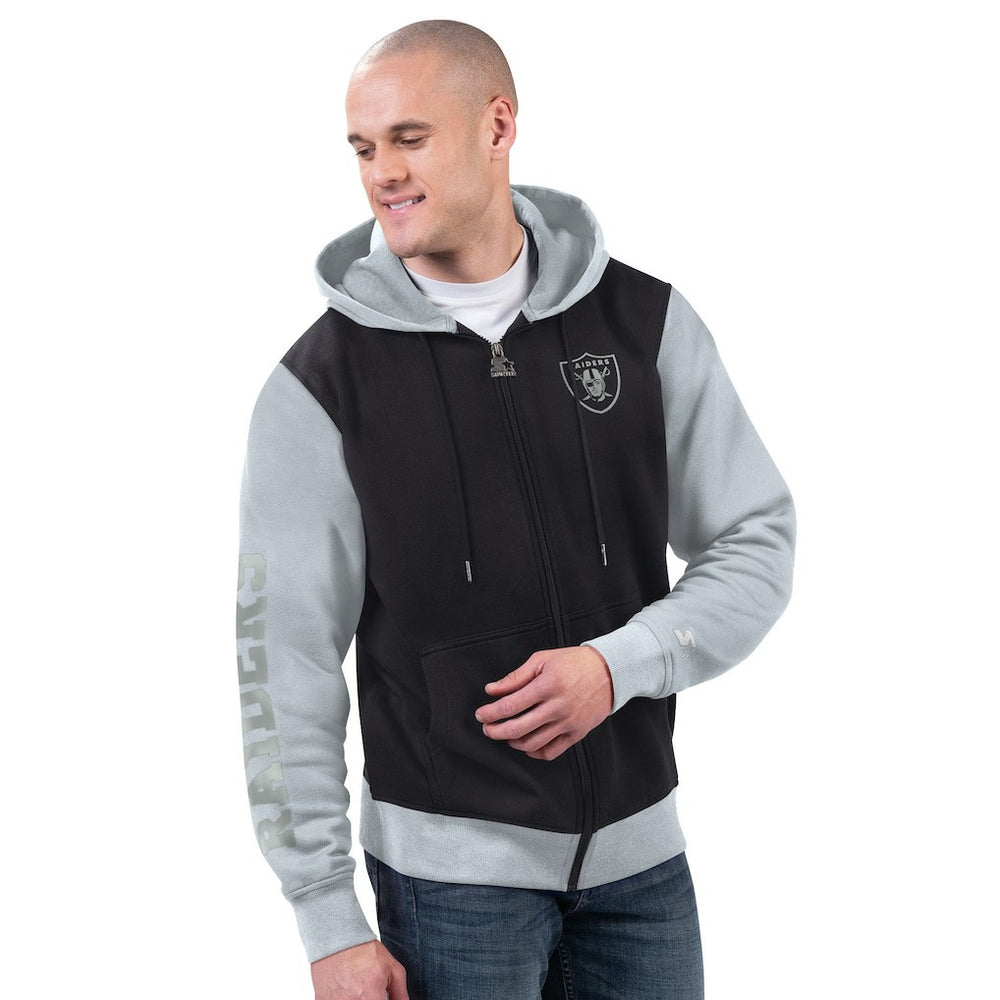 Las Vegas Raiders Starter Thursday Night Gridiron Full-Zip Hoodie - Black/Silver Hoodies