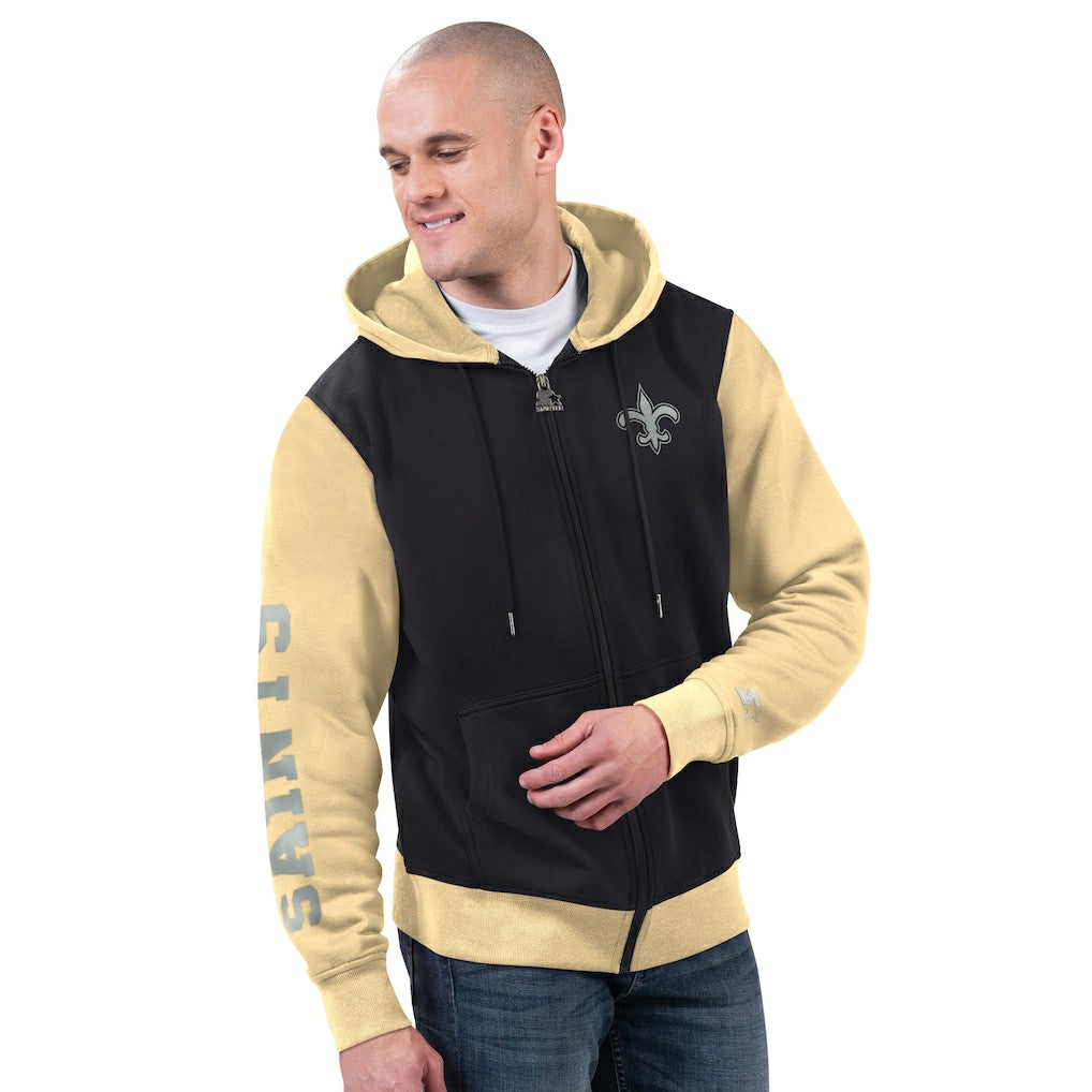 New Orleans Saints Starter Thursday Night Gridiron Full-Zip Hoodie - Black/Gold Hoodies