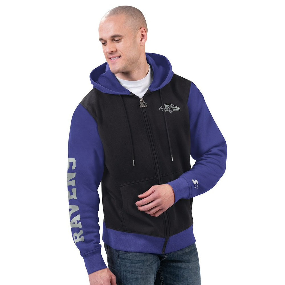 Baltimore Ravens Starter Thursday Night Gridiron Full-Zip Hoodie - Black/Purple Hoodies