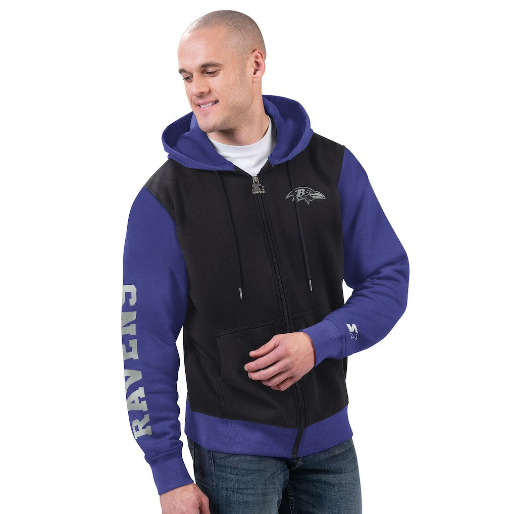 Baltimore Ravens Starter Thursday Night Gridiron Full-Zip Hoodie - Black/Purple Hoodies