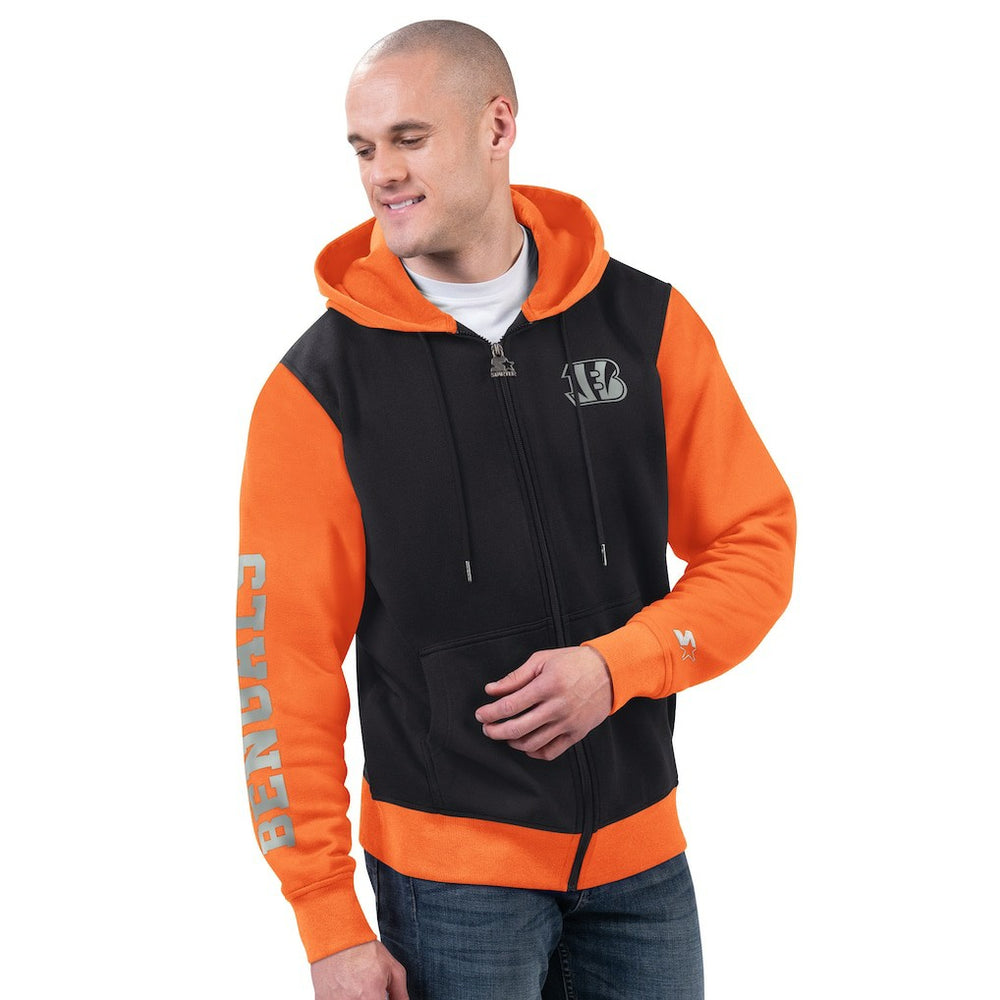 Cincinnati Bengals Starter Thursday Night Gridiron Full-Zip Hoodie - Black/Orange Hoodies