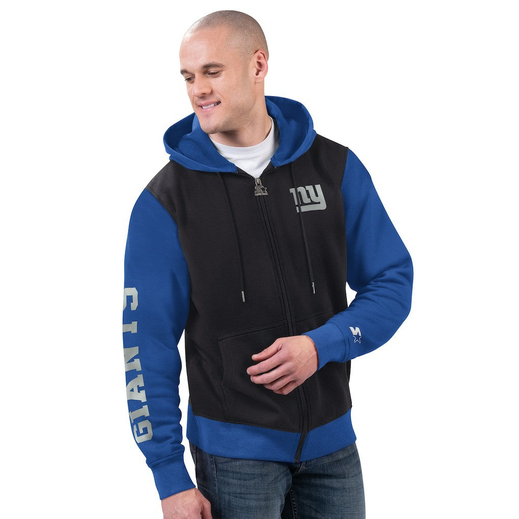 New York Giants Starter Thursday Night Gridiron Full-Zip Hoodie - Black/Royal Hoodies