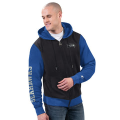 Seattle Seahawks Starter Thursday Night Gridiron Full-Zip Hoodie - Black/Royal Hoodies