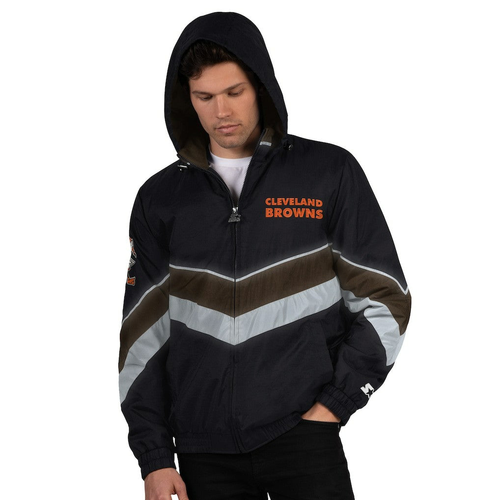 Cleveland Browns Starter Thursday Night Gridiron Vintage Logo Full-Zip Hoodie - Black Hoodies
