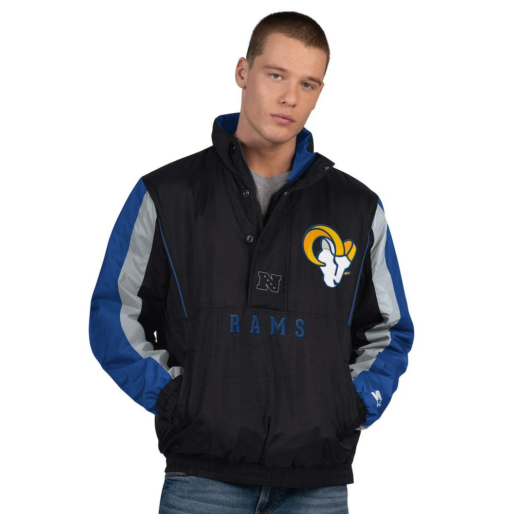 Los Angeles Rams Starter Thursday Night Gridiron Half-Zip Jacket - Black Jackets