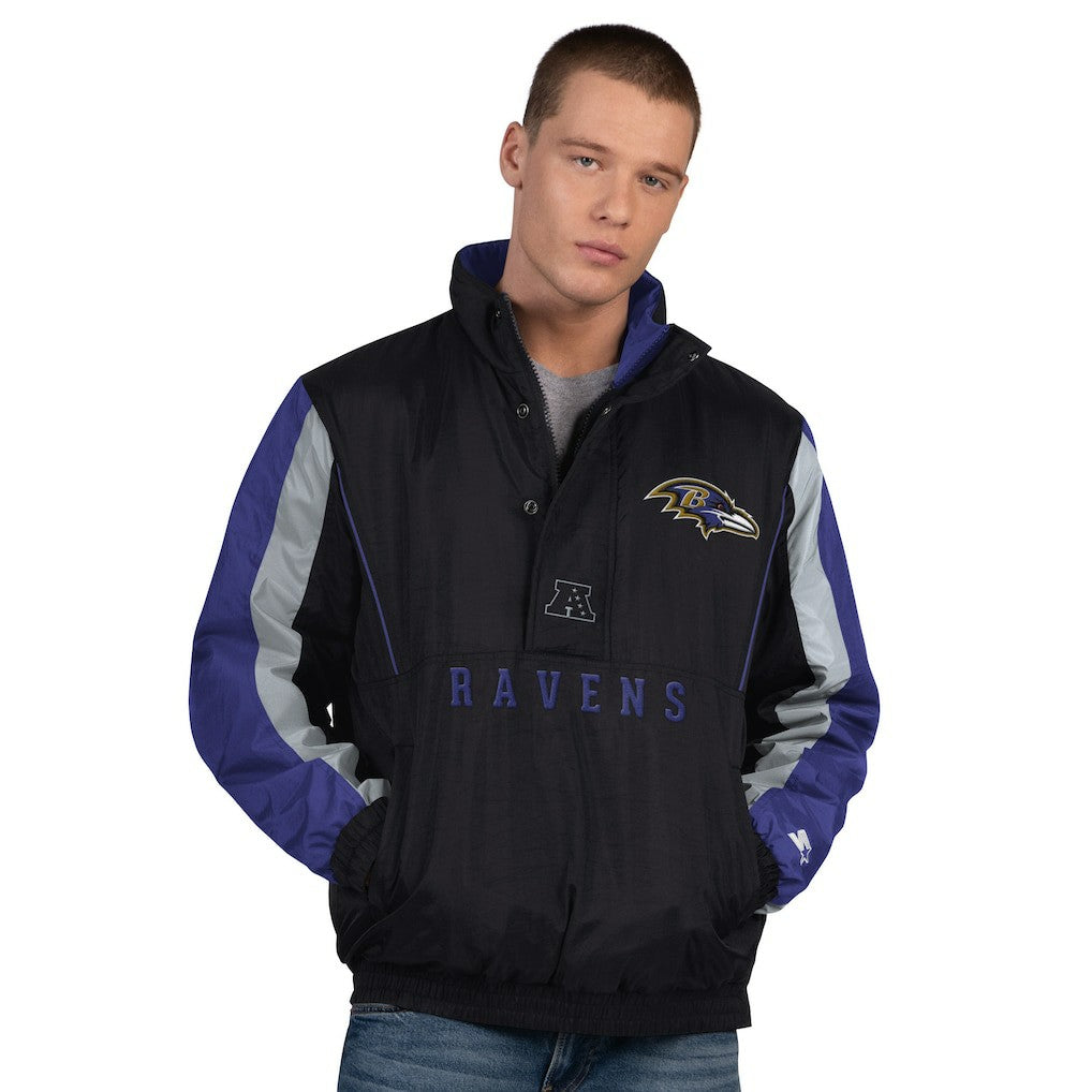 Baltimore Ravens Starter Thursday Night Gridiron Half-Zip Jacket - Black Jackets