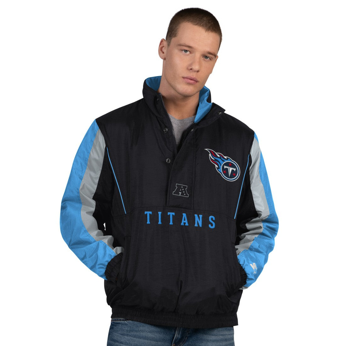 Tennessee Titans Starter Thursday Night Gridiron Half-Zip Jacket - Black Jackets