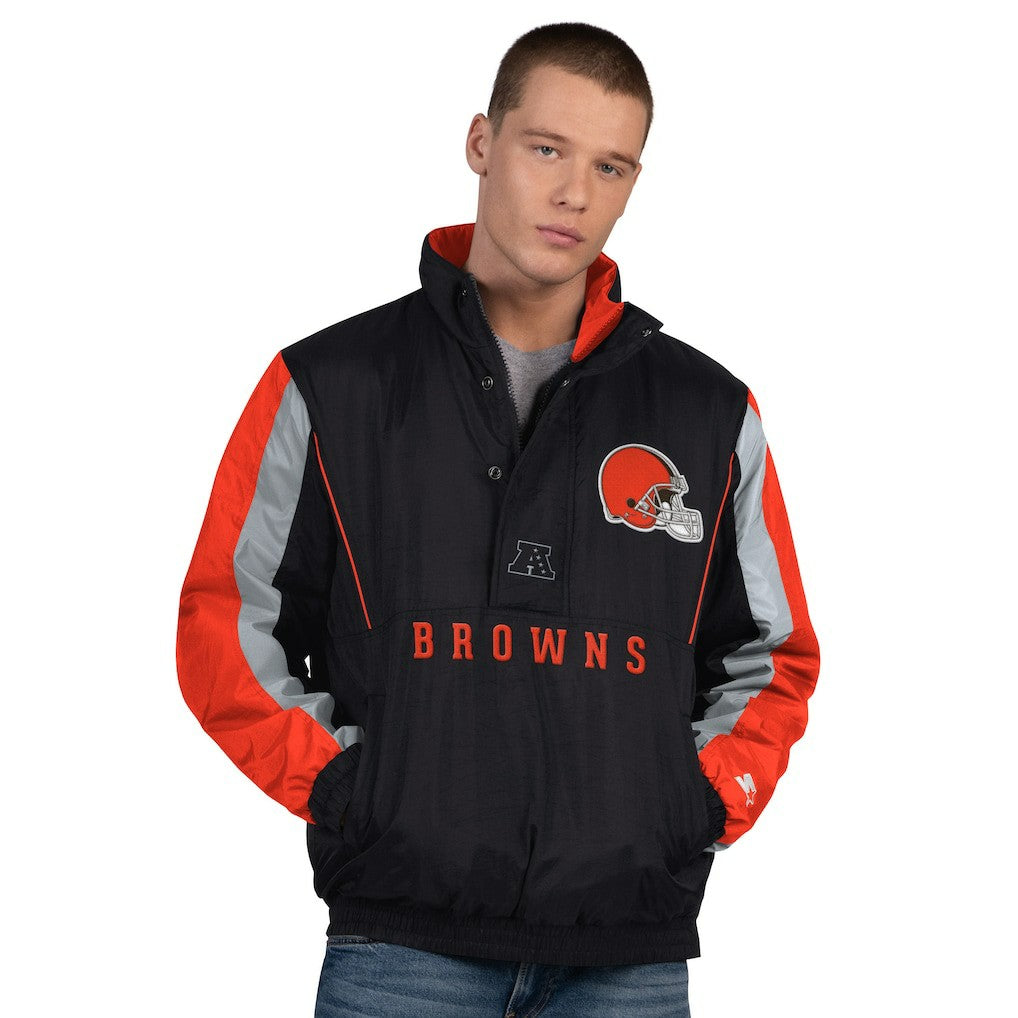 Cleveland Browns Starter Thursday Night Gridiron Half-Zip Jacket - Black Jackets