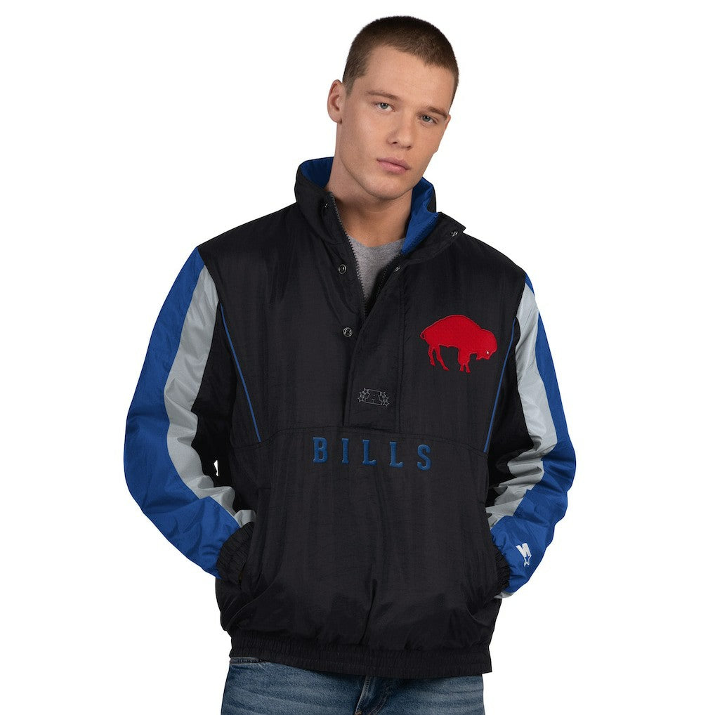 Buffalo Bills Starter Thursday Night Gridiron Vintage Logo Half-Zip Jacket - Black Jackets