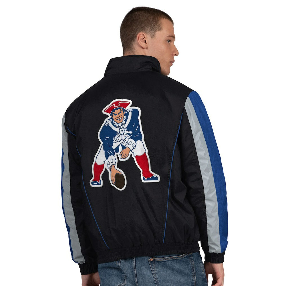 New England Patriots Starter Thursday Night Gridiron Vintage Logo Half-Zip Jacket - Black Jackets
