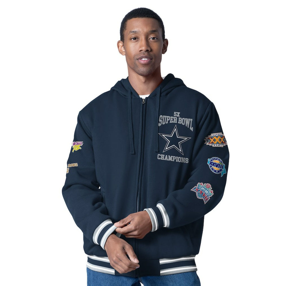 Dallas Cowboys G-III Sports by Carl Banks Power Forward Commemorative Full-Zip Hooded Jacket - Navy Jackets