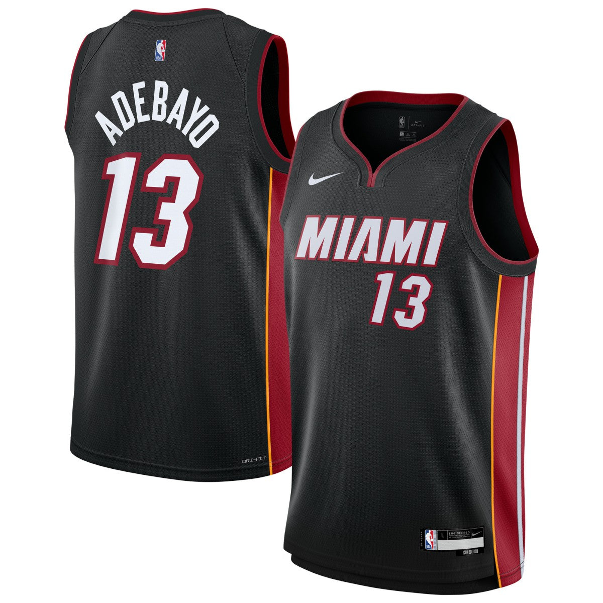 Bam Adebayo Miami Heat Youth Swingman Jersey Icon Edition Black - Nike