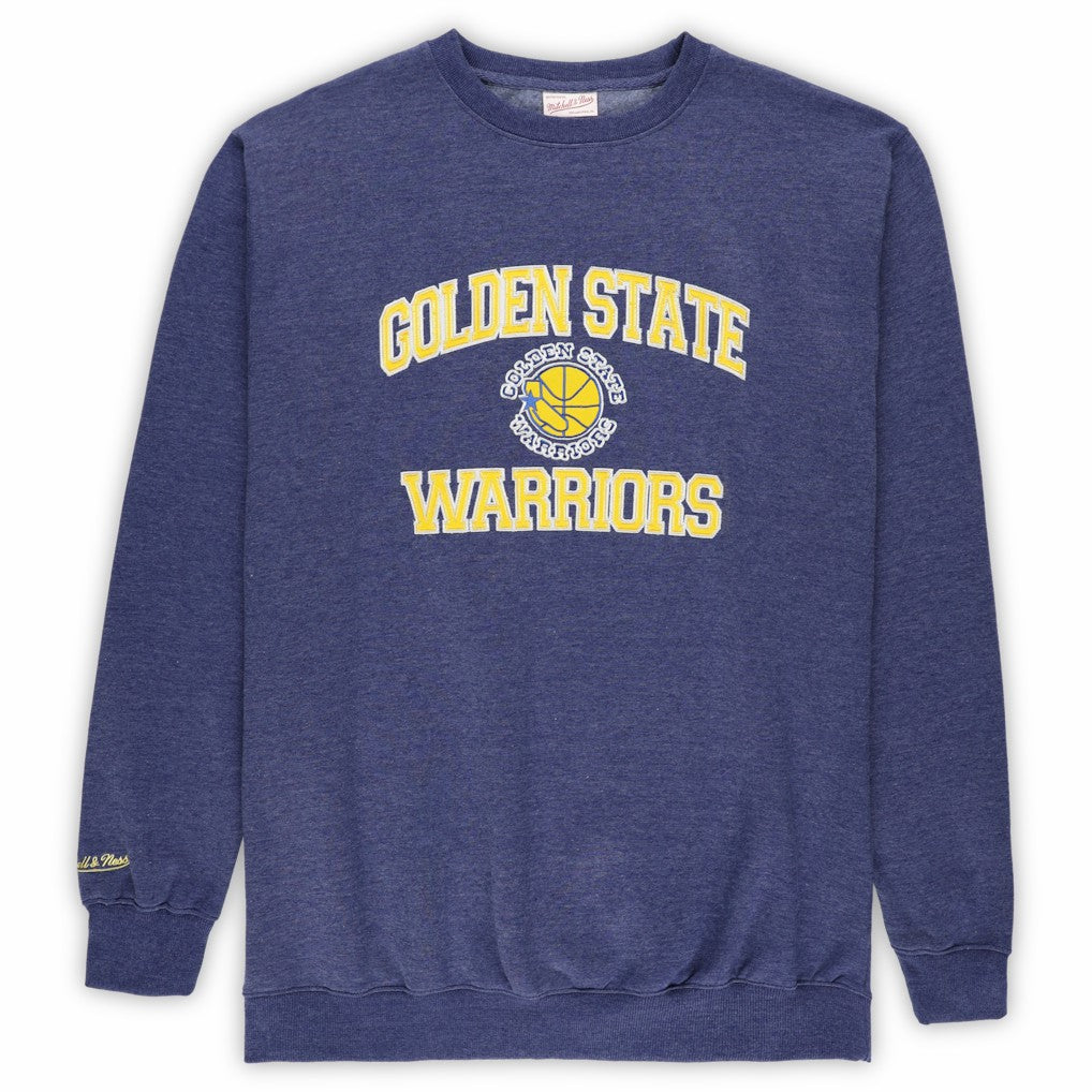 Golden State Warriors Hardwood Classics Big & Tall Crewneck Sweatshirt Heather Royal - Mitchell & Ness