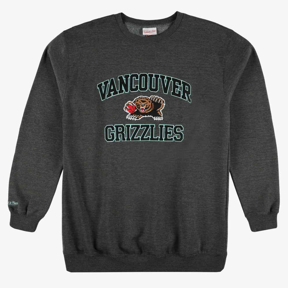 Memphis Grizzlies Hardwood Classics Big & Tall Crewneck Sweatshirt Heather Charcoal - Mitchell & Ness