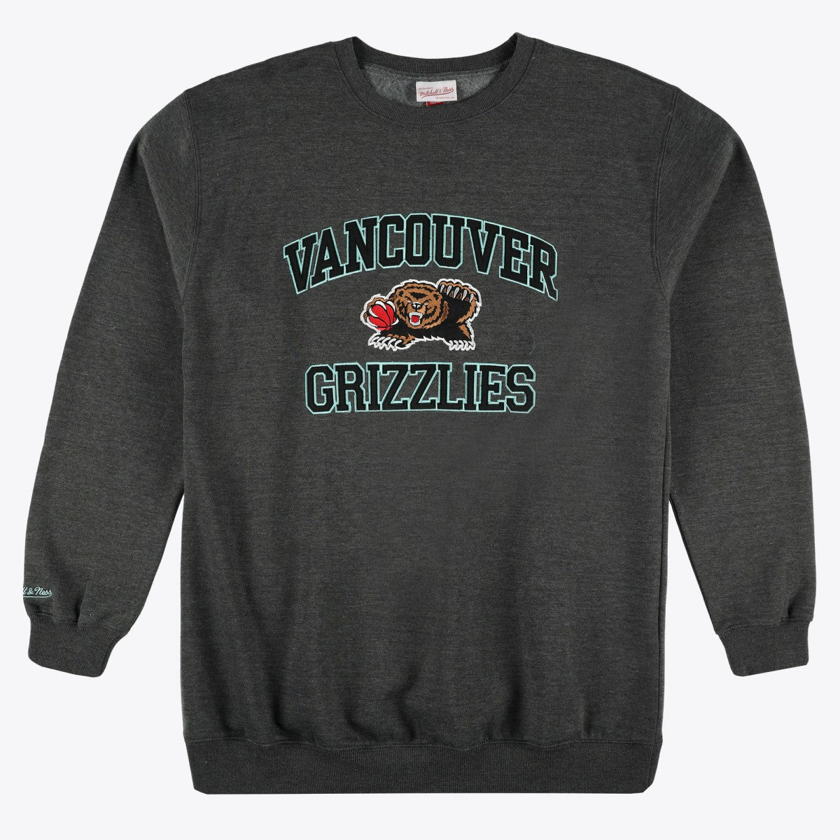 Memphis Grizzlies Hardwood Classics Big & Tall Crewneck Sweatshirt Heather Charcoal - Mitchell & Ness