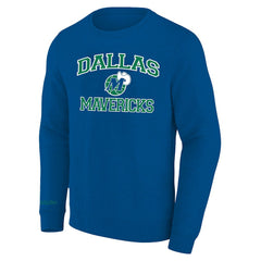 Dallas Mavericks Hardwood Classics Big & Tall Crewneck Sweatshirt Heather Blue - Mitchell & Ness