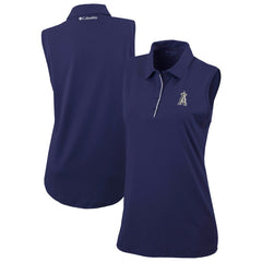 Los Angeles Angels Columbia Women's Tend The Ball Sleeveless Polo - Navy