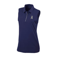 Los Angeles Angels Columbia Women's Tend The Ball Sleeveless Polo - Navy