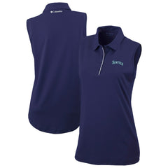 Seattle Mariners Columbia Women's Tend The Ball Sleeveless Polo - Navy