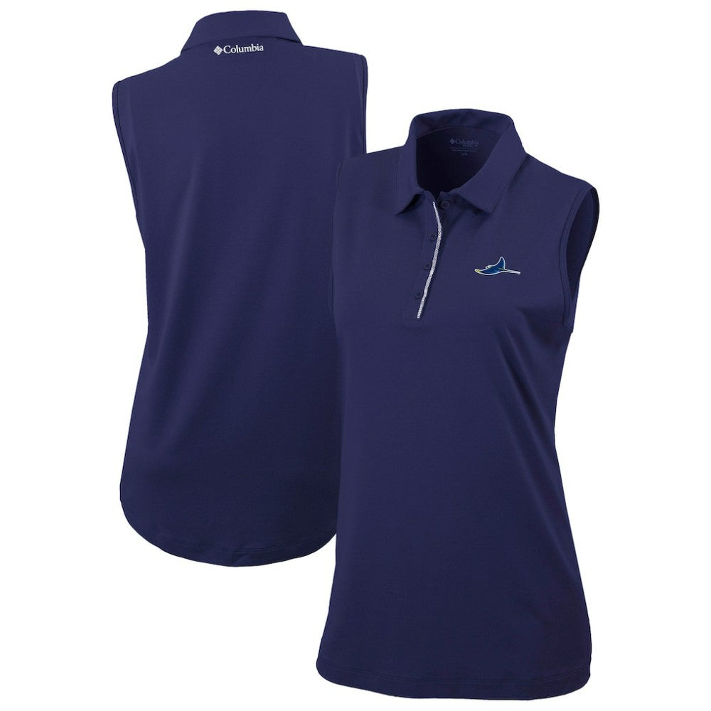 Tampa Bay Rays Columbia Women's Tend The Ball Sleeveless Polo - Navy