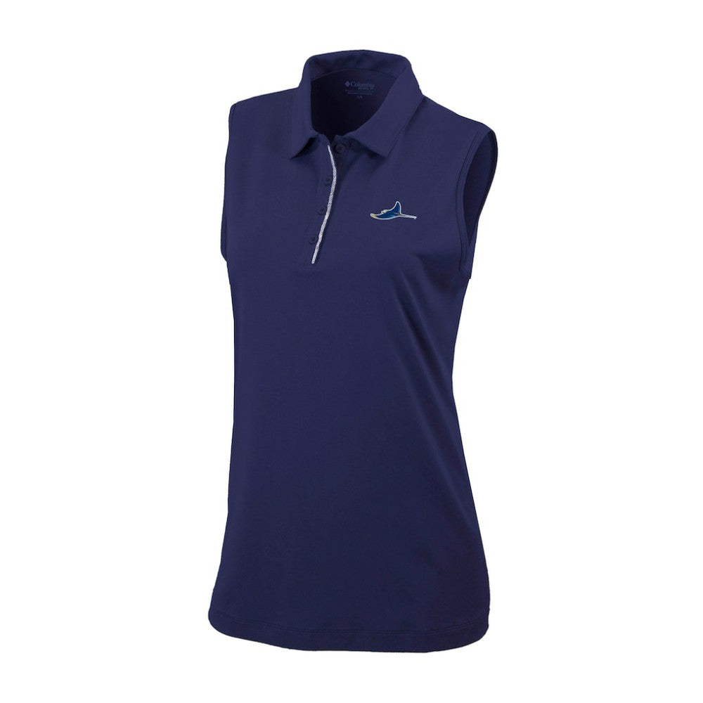 Tampa Bay Rays Columbia Women's Tend The Ball Sleeveless Polo - Navy