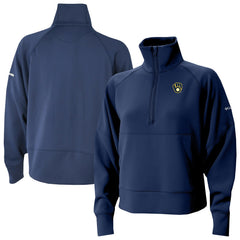 Milwaukee Brewers Columbia Women's Wickhams Hills Raglan Omni-Wick Quarter-Zip Pullover - Navy Pullover