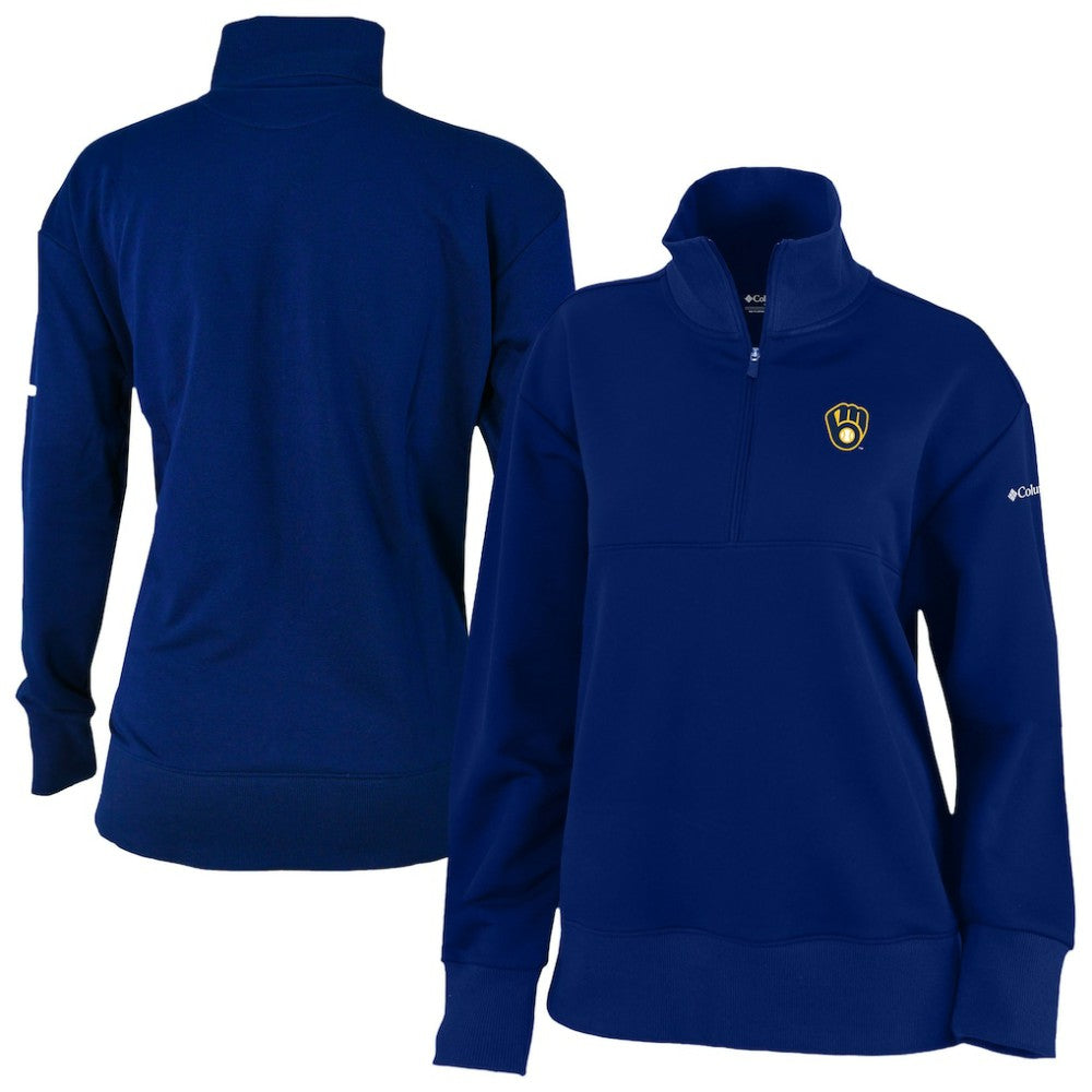 Milwaukee Brewers Columbia Women's Birchwood Hills Quarter-Zip Pullover - Navy Pullover
