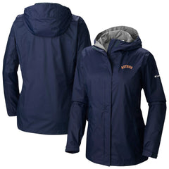 Houston Astros Columbia Women's Arcadia II Omni-Tech Full-Zip Hoodie Rain Jacket - Navy Jackets