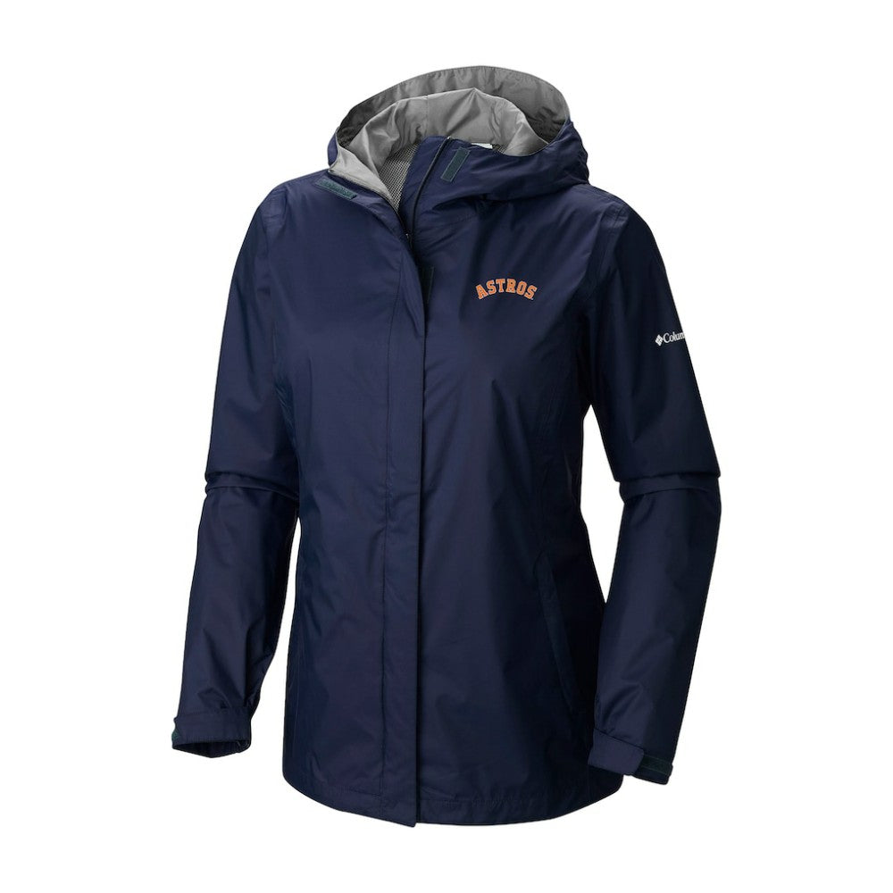 Houston Astros Columbia Women's Arcadia II Omni-Tech Full-Zip Hoodie Rain Jacket - Navy Jackets