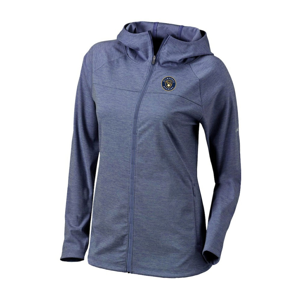 Milwaukee Brewers Columbia Women's Half Shot Full-Zip Hoodie - Navy Hoodies