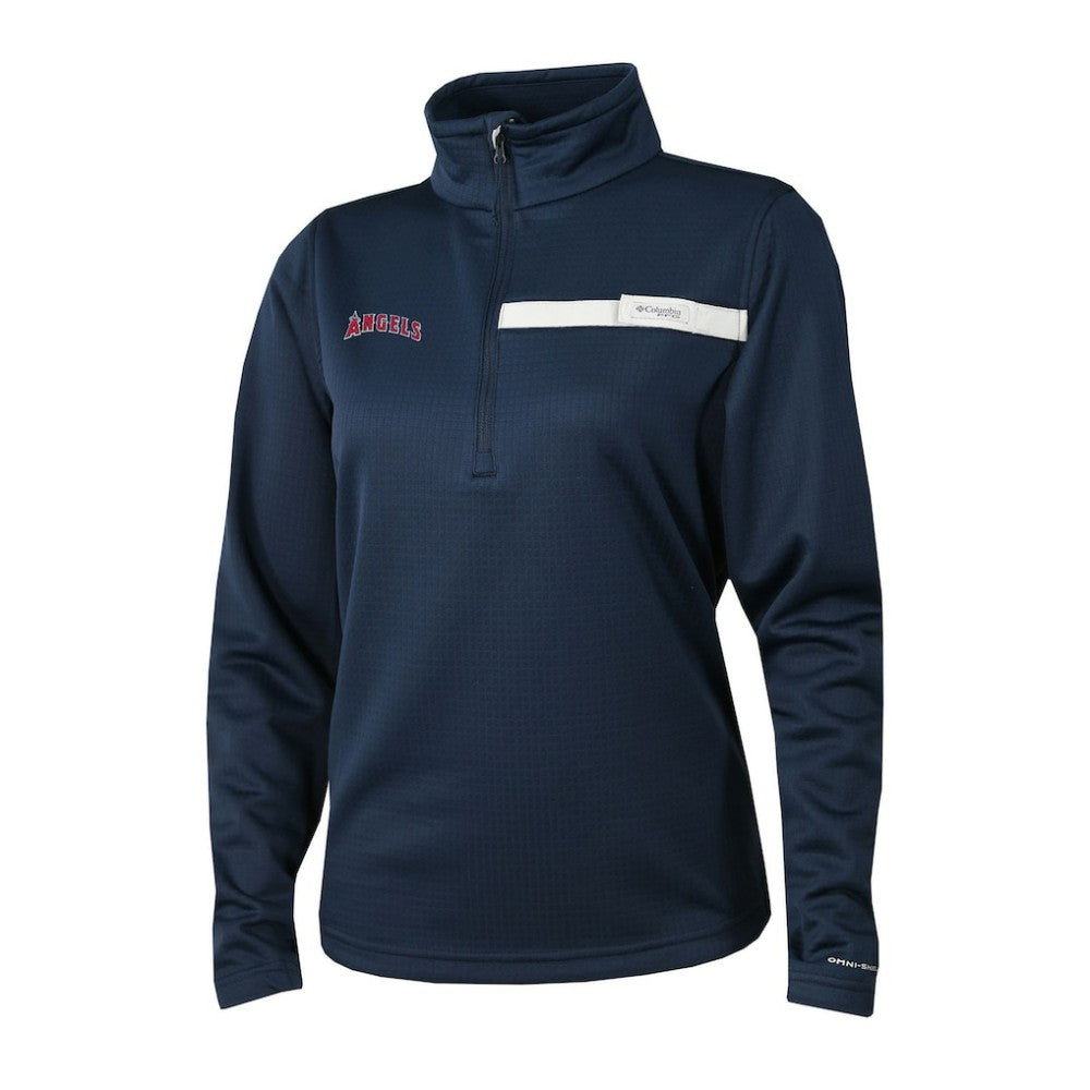 Los Angeles Angels Columbia Women's Skiff Guide Fleece Half-Zip Pullover Jacket - Navy Jackets