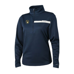 Milwaukee Brewers Columbia Women's Skiff Guide Fleece Half-Zip Pullover Jacket - Navy Jackets